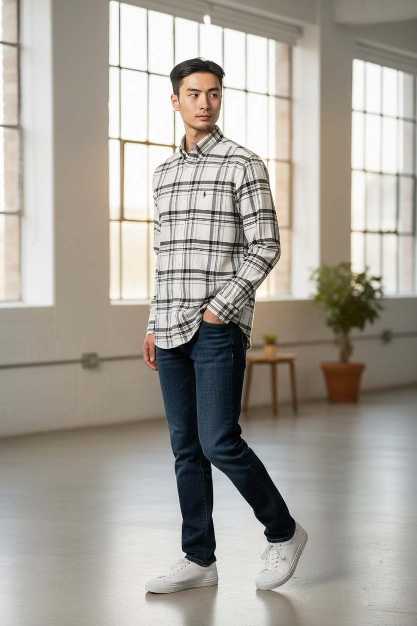 White Check Shirt
