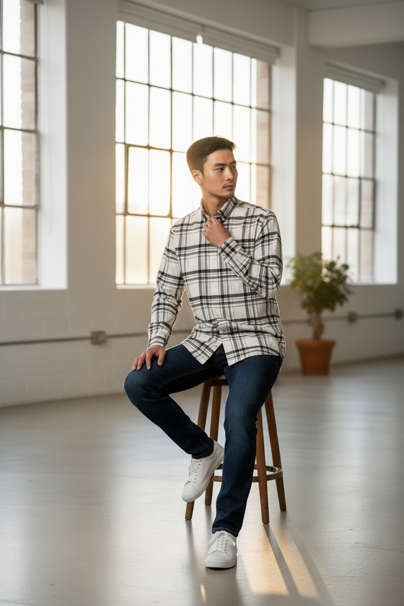 White Check Shirt